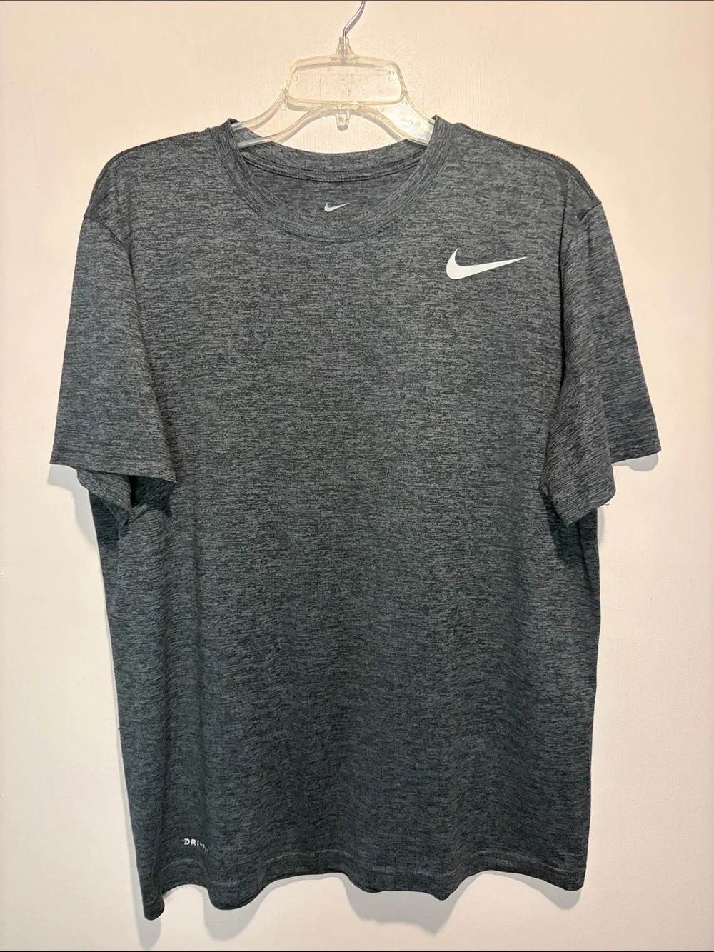 Nike Dri-fit The Nike Tee Heathered Crew Neck Short Sleeve TShirt Blue Grey L